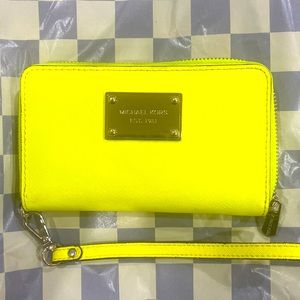 Michael Kors Limited Edition Neon Yellow Wallet